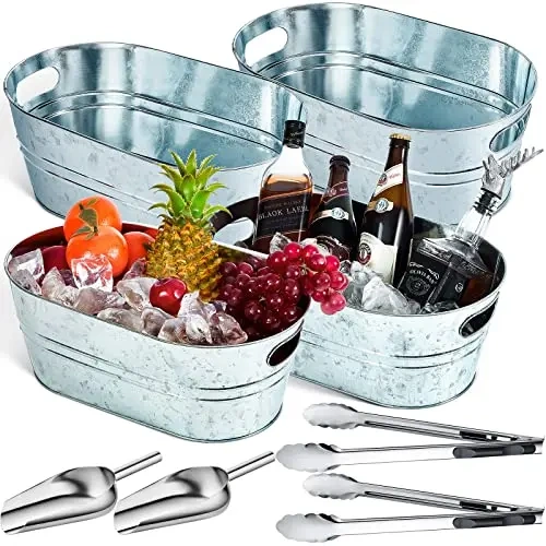 Factory Price Custom Metal Beer Ice Bucket Stainless Steel Silver Luxury Ice Buckets for Parties