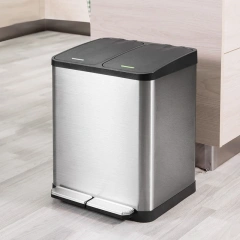 家用不锈钢脚踏垃圾桶厨房垃圾回收垃圾桶 9L/15L 容量