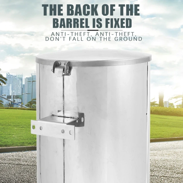 大型户外不锈钢壁挂式烟灰缸可上锁金属垃圾桶，适用于公共场所吸烟配件