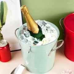Galvanized Metal Bucket Stainless Steel Luxury Ice Bucket With Lid and Scooper