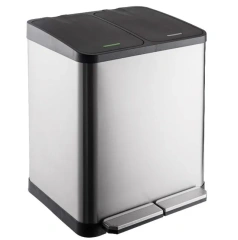 家用不锈钢脚踏垃圾桶厨房垃圾回收垃圾桶 9L/15L 容量