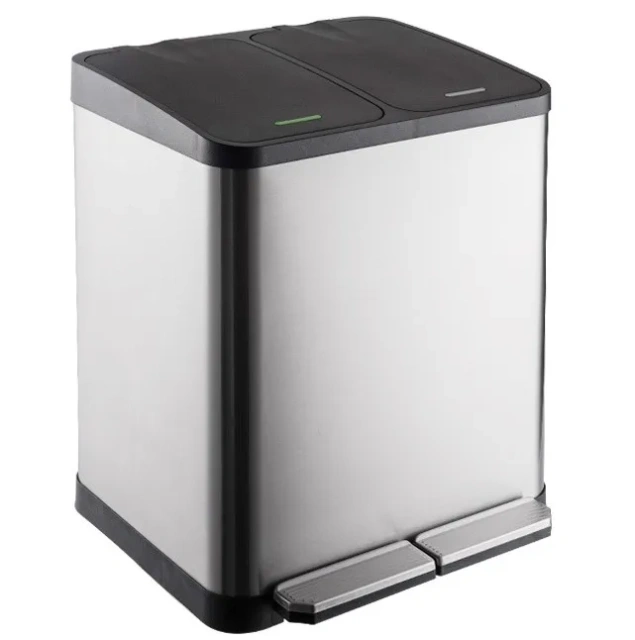 家用不锈钢脚踏垃圾桶厨房垃圾回收垃圾桶 9L/15L 容量