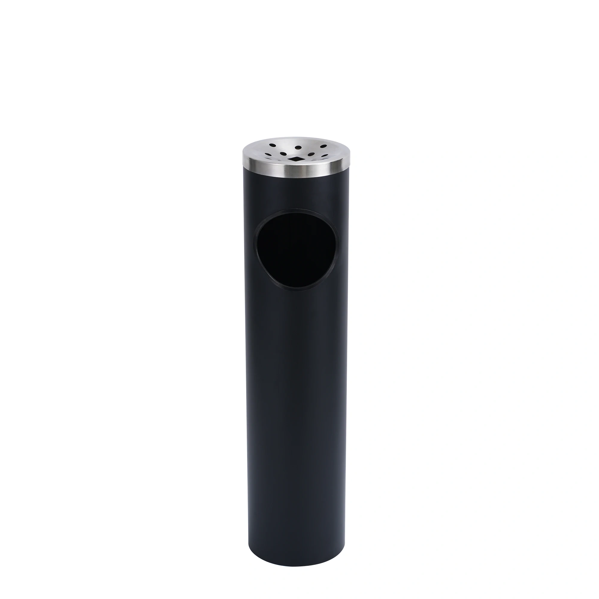 Outdoor Dust Bin Round Metal Garbage Recycle Bin Hotel Standing Ashtray and Rubbish Bin
