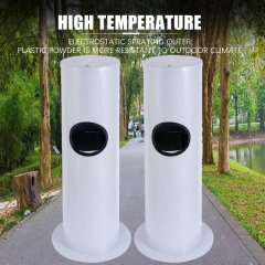 现代圆形垃圾桶，带集成纸巾架，可定制纸巾收纳垃圾桶