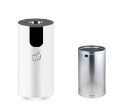 商用不锈钢垃圾桶圆形酒店储物桶适用于大堂过道商场烟灰缸使用