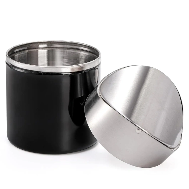 Mini Trash Can with Swing Lid Stainless Steel Countertop Garbage Bin, Modern Tiny Waste Basket