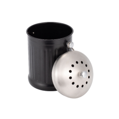 Metal Round Stainless Steel Compost Bin Kitchen Food Waste Storage Bucket Compost Bin With Filter