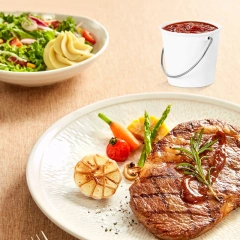 Custom Made Metal Storage Canister with Handle Hotel Western Meal Sauce Storage Bucket