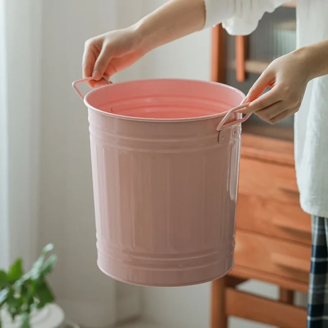 Factory Metal Bin Dustbin Children Storage Basket Bin Household Room Storage Bucket