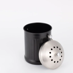 Metal Round Stainless Steel Compost Bin Kitchen Food Waste Storage Bucket Compost Bin With Filter