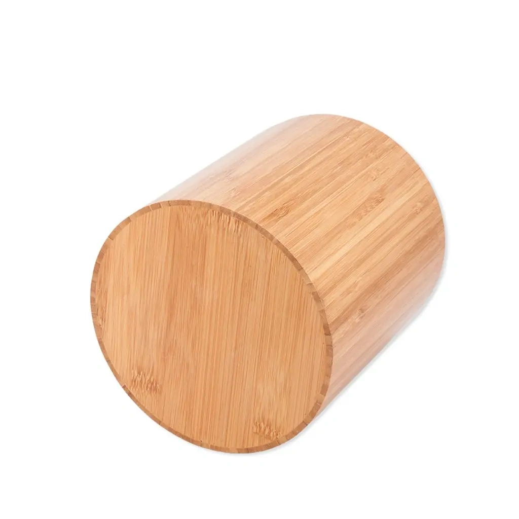 Bamboo Desktop Mini Flip Creative Small Wastebasket Office Dormitory Storage Bucket With Lid