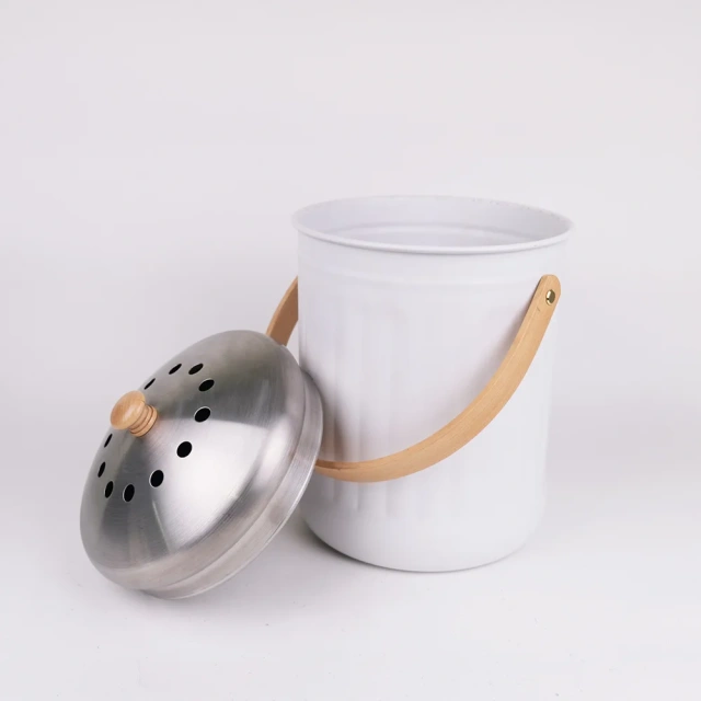 Wholesale Kitchen Stainless Steel Compost Bin Metal Food Compost Bin With Carbon Filter for Kitchen