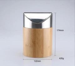 竹制桌面迷你翻盖创意小号废纸篓办公室宿舍收纳桶带盖