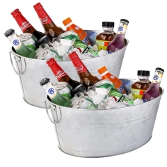 Factory Price Custom Metal Beer Ice Bucket Stainless Steel Silver Luxury Ice Buckets for Parties