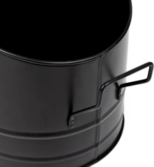 Modern Black Metal Coal Bucket with Shovel for Pellet Charcoal Wood Fire Pits & Fireplace Storage Boxes & Bins