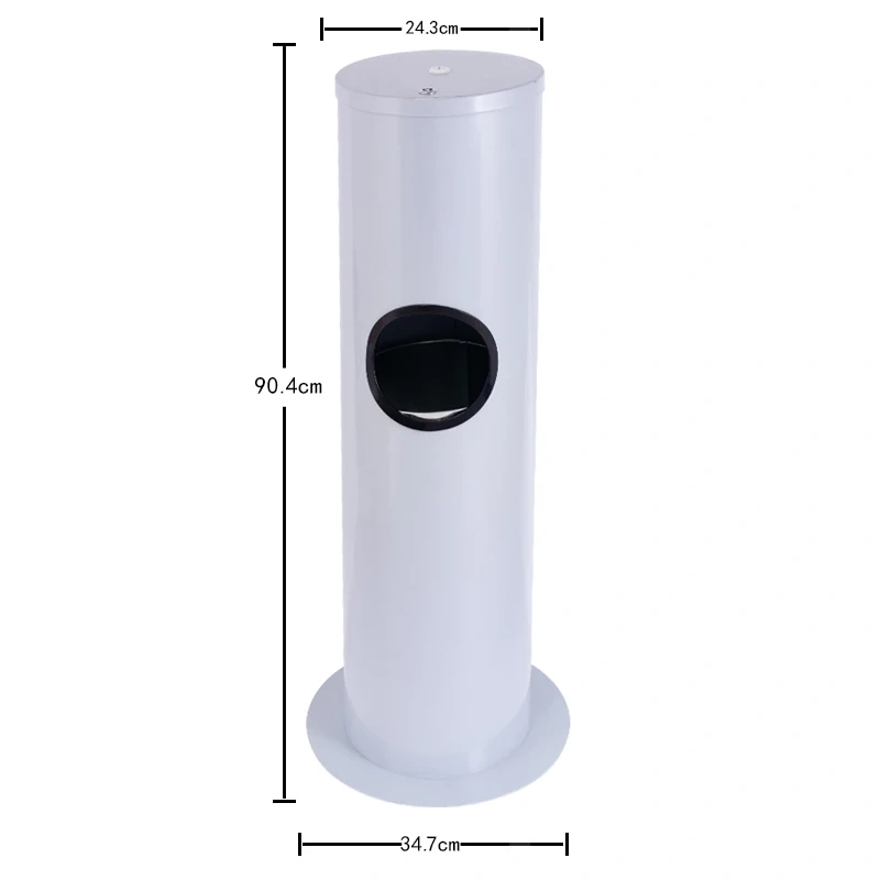 Modern Round Garbage Can with Integrated Tissue Holder Accept Custom Made Trash Bin With Tissue Storage