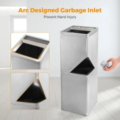 Recycling Rubbish Stainless Steel Trash Can Sanitation Dustbin Trash Waste Bins