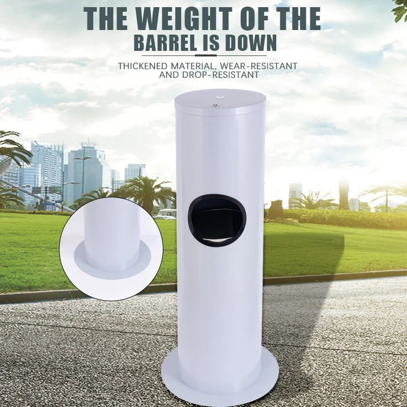 Modern Round Garbage Can with Integrated Tissue Holder Accept Custom Made Trash Bin With Tissue Storage