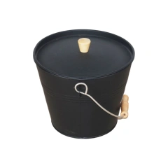 Fireplace Metal Bucket Outdoor Coal Ash Bucket  With Shovel and Brush