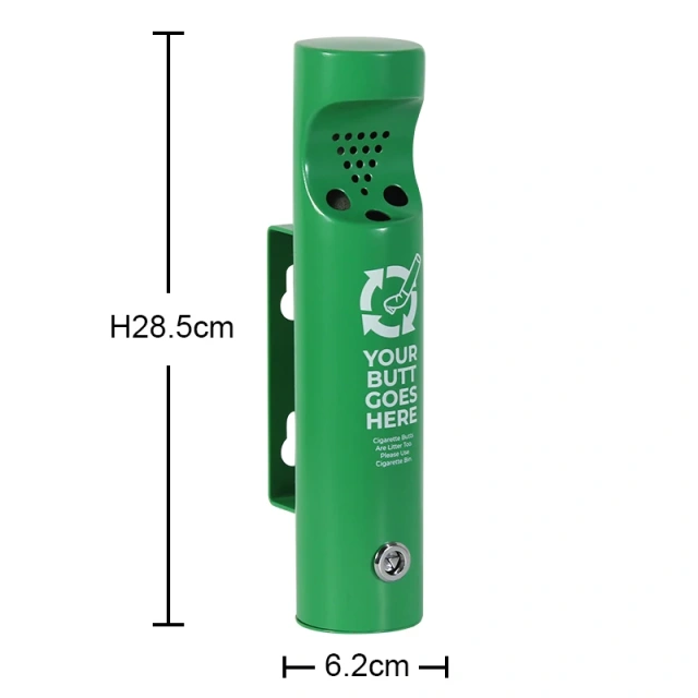 Factory Direct Sales  304 SUS Wall Mounted  Ashtray Outdoor Stainless Steel Windproof Ashtray