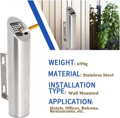 Receptacle Fireproof Wall-Mounted Ashtray Cigarette Butt Disposal Ashtray Bin