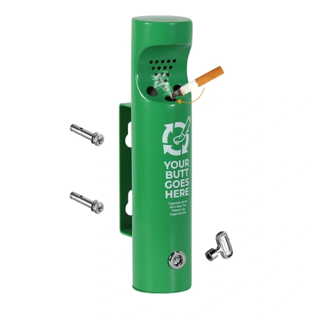 Factory Direct Sales  304 SUS Wall Mounted  Ashtray Outdoor Stainless Steel Windproof Ashtray