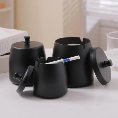 Stainless Steel Smokeless Odorless Windproof Ashtrays for Home Office Tabletop Outside Patio Outdoor Balcony