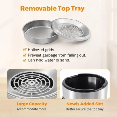 Stainless Steel Outdoor Ashtray with Inside Barrel Industrial Garbage Can Trash Can