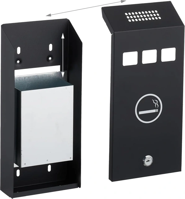 Outdoor Lockable Metal Hanging Ashtray Cigarette Butt Wall Mounted Container