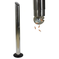 热销批发304不锈钢立式烟灰缸全新设计带锁烟灰缸适用于室内外