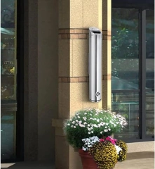 Black Wall-Mounted Cigarette Butt Receptacle With Smoking Sign Outdoor Steel Ashtray for Public Areas