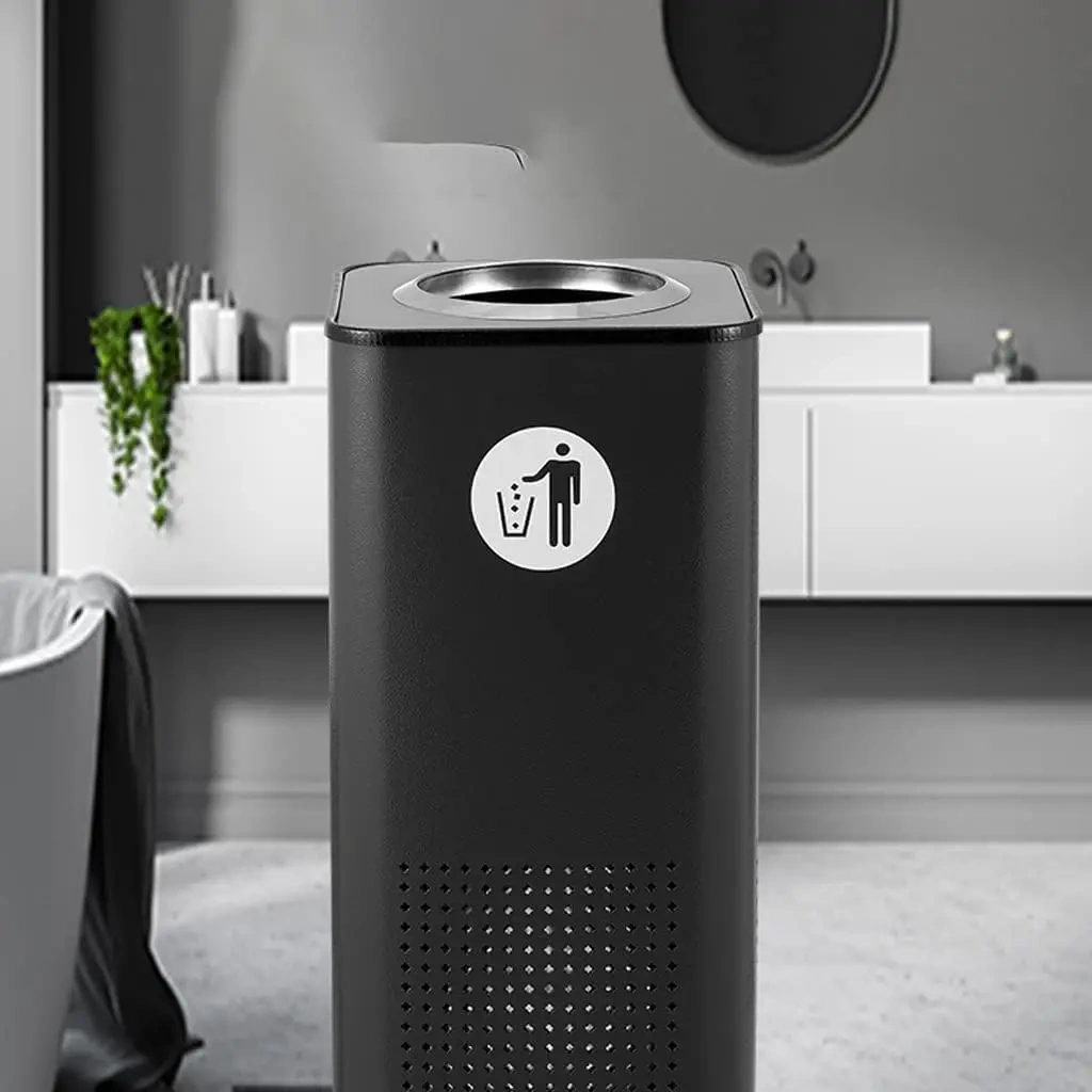 Office Business Hall Square Smoking Dustbin Ashtray Receptacles Trash Can
