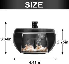 Stainless Steel Ashtray Smokeless Smell Proof Windproof Ashtray Tabletop Ashtrays