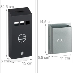 Outdoor Lockable Metal Hanging Ashtray Cigarette Butt Wall Mounted Container