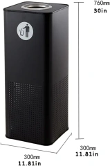Office Business Hall Square Smoking Dustbin Ashtray Receptacles Trash Can