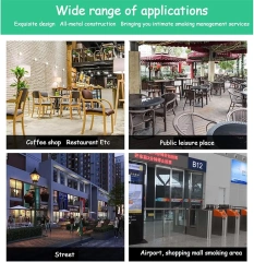 Black Wall-Mounted Cigarette Butt Receptacle With Smoking Sign Outdoor Steel Ashtray for Public Areas