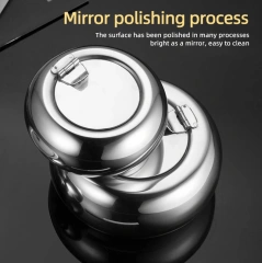 不锈钢香烟烟灰缸吸烟灰盒桌面吸烟灰缸适用于家庭办公室装饰 - 银色