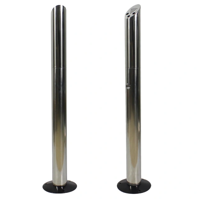 热销批发304不锈钢立式烟灰缸全新设计带锁烟灰缸适用于室内外