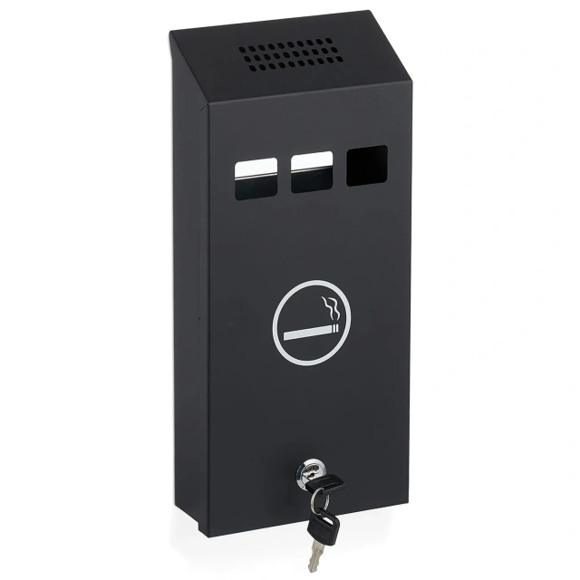 Outdoor Lockable Metal Hanging Ashtray Cigarette Butt Wall Mounted Container