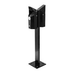 Black Galvanized Steel Sidewalk Ashtray  Fireproof Ashtray for Smoking Area Two Trash Bin Smoking Column Accept Fixed on