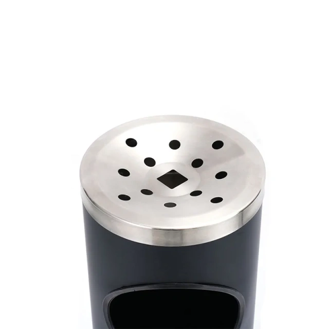 Standing Ashtray Outdoor for Patio Outside Ashtrays for Cigarette Butt Receptacle Disposal Commercial Metal Trash Bin