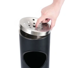Standing Ashtray Outdoor for Patio Outside Ashtrays for Cigarette Butt Receptacle Disposal Commercial Metal Trash Bin
