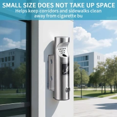 Wall Mounted Ashtrays for Outdoors Ashtray Stainless Steel Wall Ashtray with Lock for Patio, Restaurant, Hotel