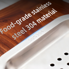 高级双层304不锈钢海鲜和刺身拼盘，带冰格 - 可定制标志