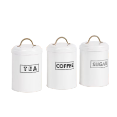 带盖厨房储物罐金属储物罐家用储物罐咖啡茶糖套装罐