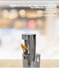 Outdoor Ashtray Classic Wall Mounted Stainless Steel Ashtray with Custom Logo for Hotels