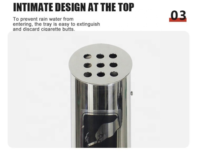 Factory Price 3L Home Travel Hotel Stainless Steel  Outdoor Ashtray Construction for Cigarette Use in Hotel Hospital