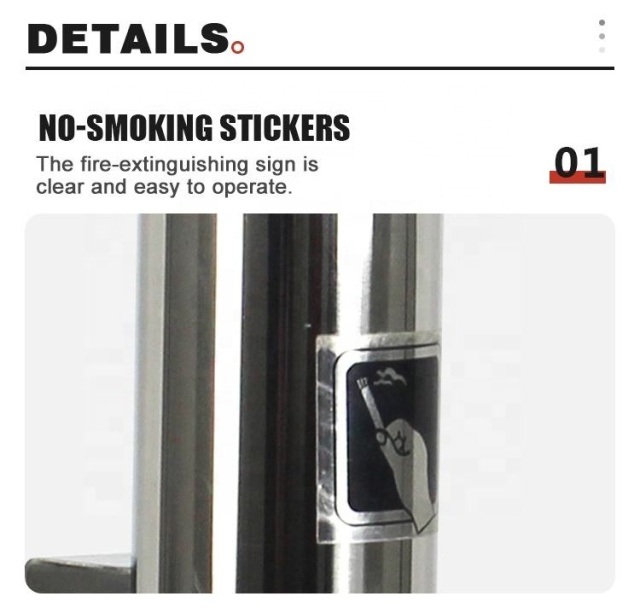 Factory Price 3L Home Travel Hotel Stainless Steel  Outdoor Ashtray Construction for Cigarette Use in Hotel Hospital