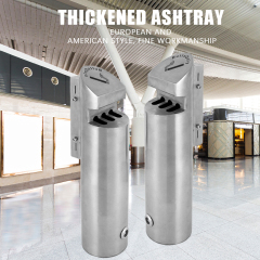 Stainless Steel Ashtray Outdoor Lockable Customized Metal Smokeless Cigarette Bin Wall Mounted Ashtray
