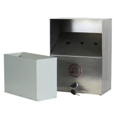 Factory Outdoor Stainless Steel Square Ashtray Receptacle Bin Wall Mounted Metal Cigarette Dust Bin